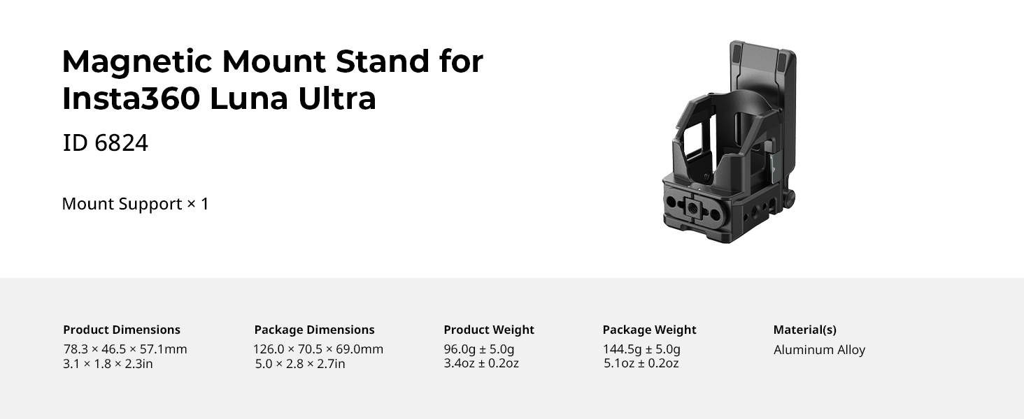SmallRig Attachable Mount for Insta360 Luna Ultra / Luna Pro 6824