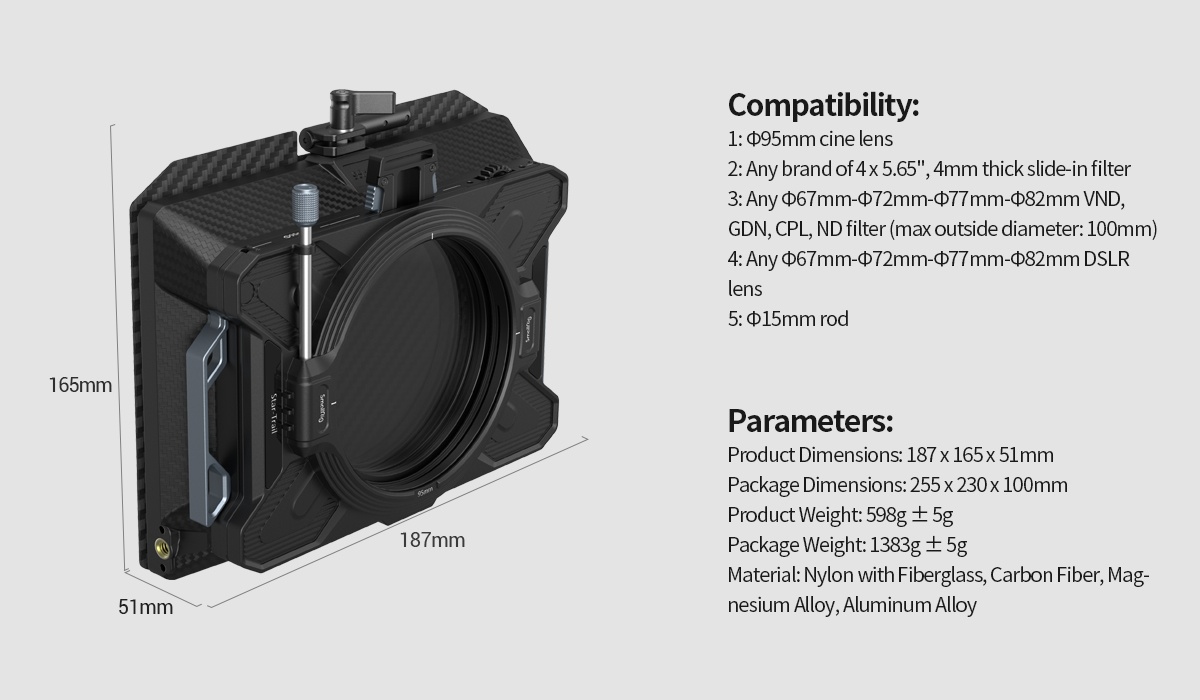 SmallRig Multifunctional Modular Matte Box 95mm VND Kit 3645