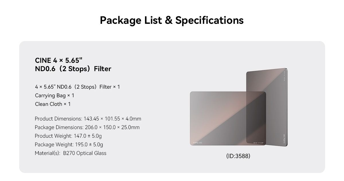 SmallRig 4x5.65 ND0.6 Filter 3588