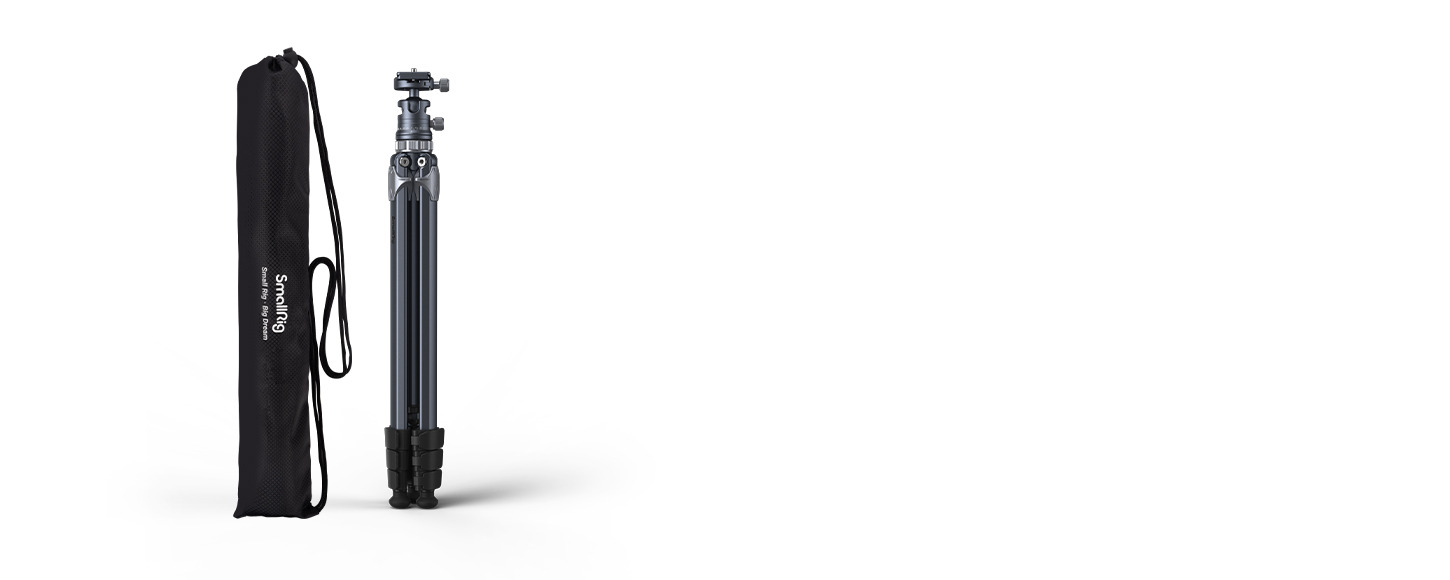Category/Tripods/Photo Tripods Travel Tripod AP-02 | Compact, 8kg Load | SmallRig-SKU:4222B/Material(s):Aluminum Alloy/Tripod Load Capacity:15kg/Head Load Capacity:8kg/Working Height:75.0 - 159.0cm/Net 