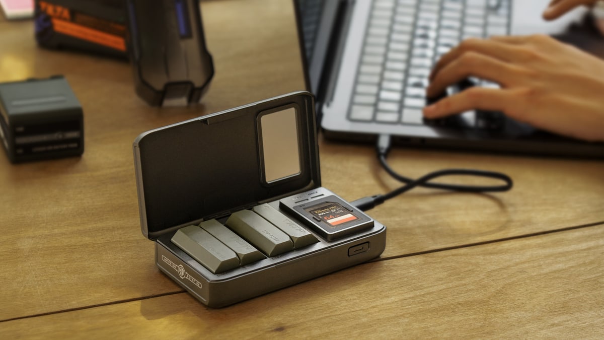 Batteries and cards in one place
