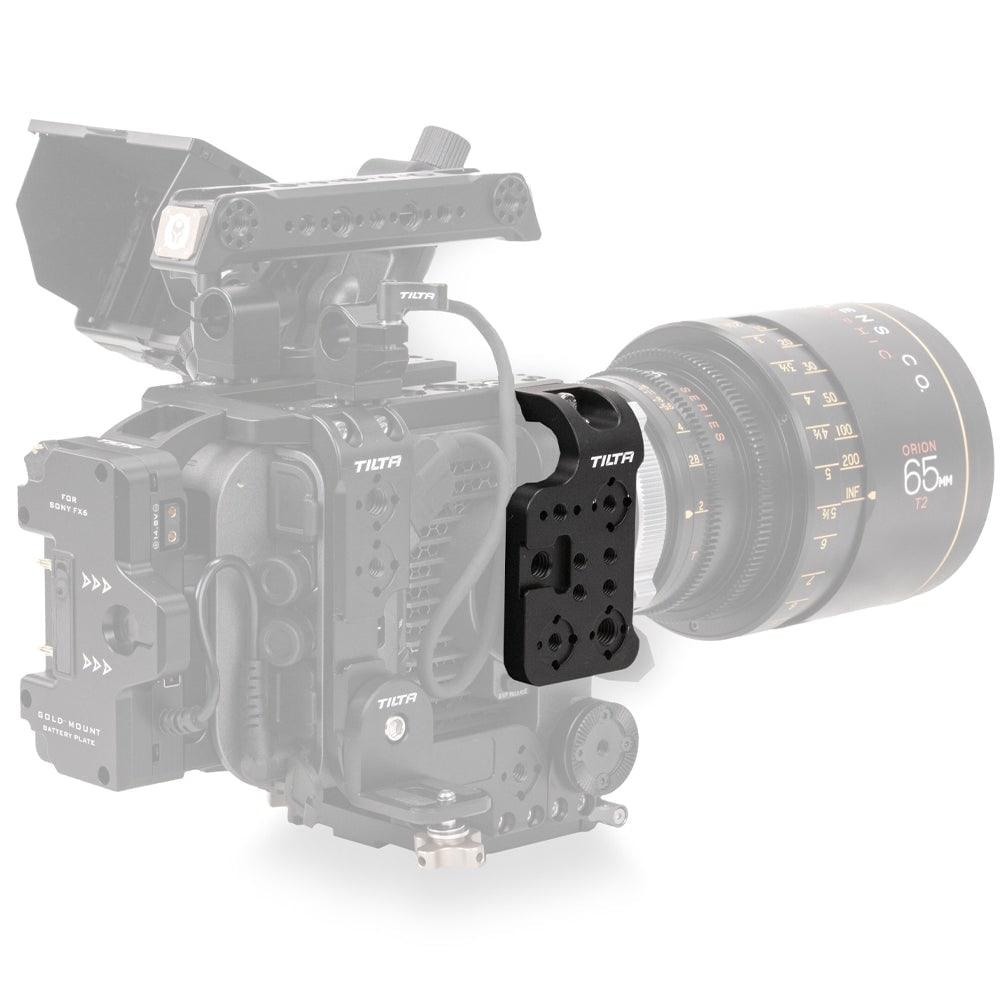 On the side of the camera, at the rosette