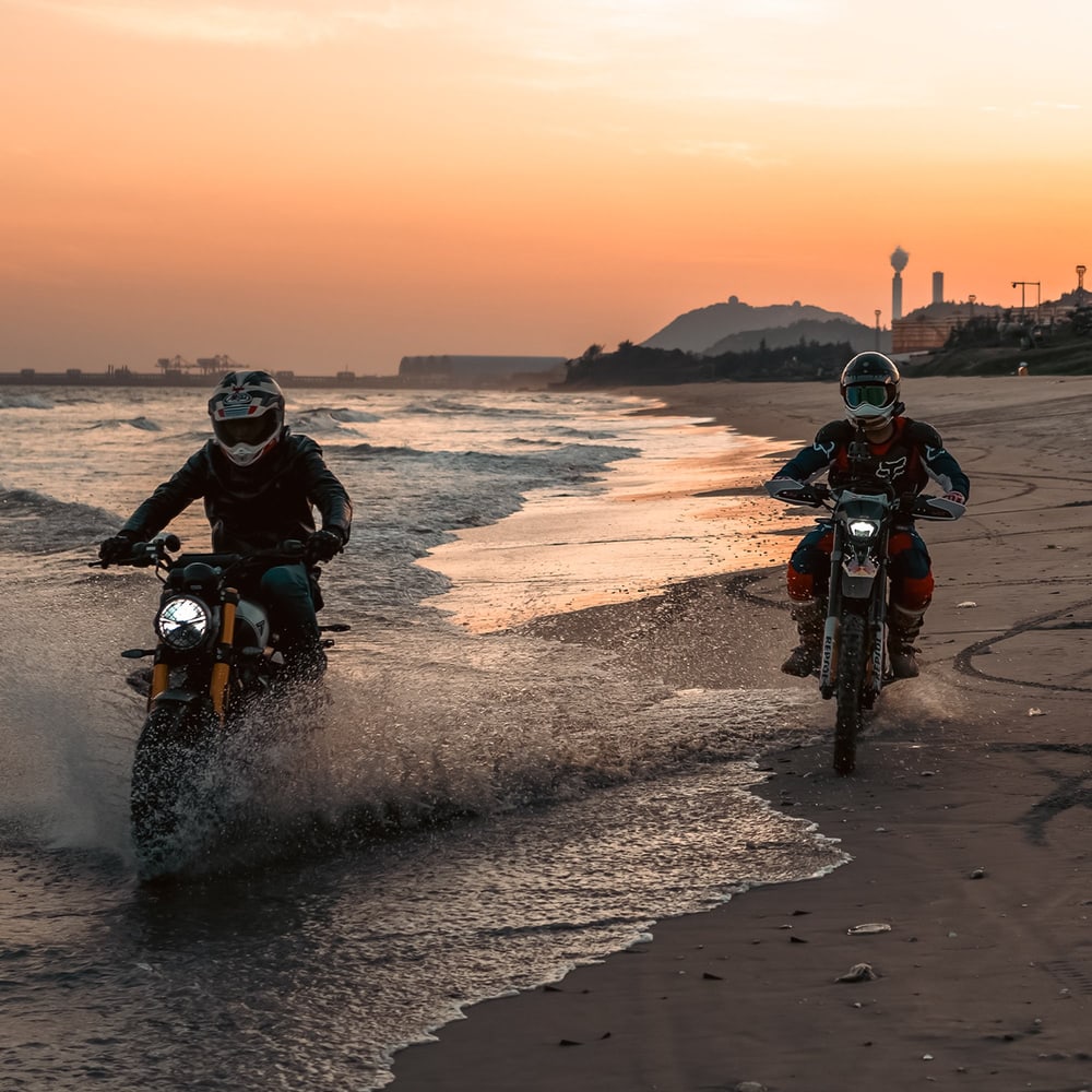 On a car, on a motorcycle, on a bike