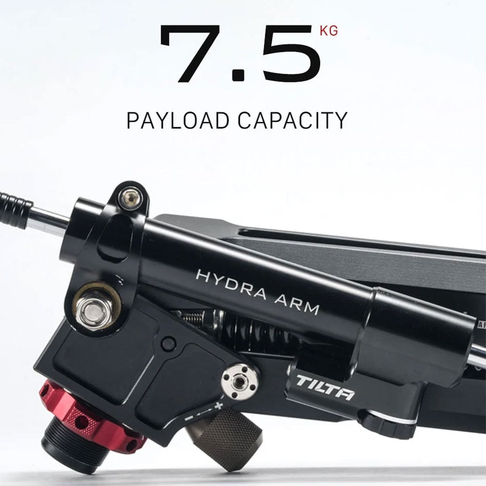 The shock absorbing arm carries 7.5 kg