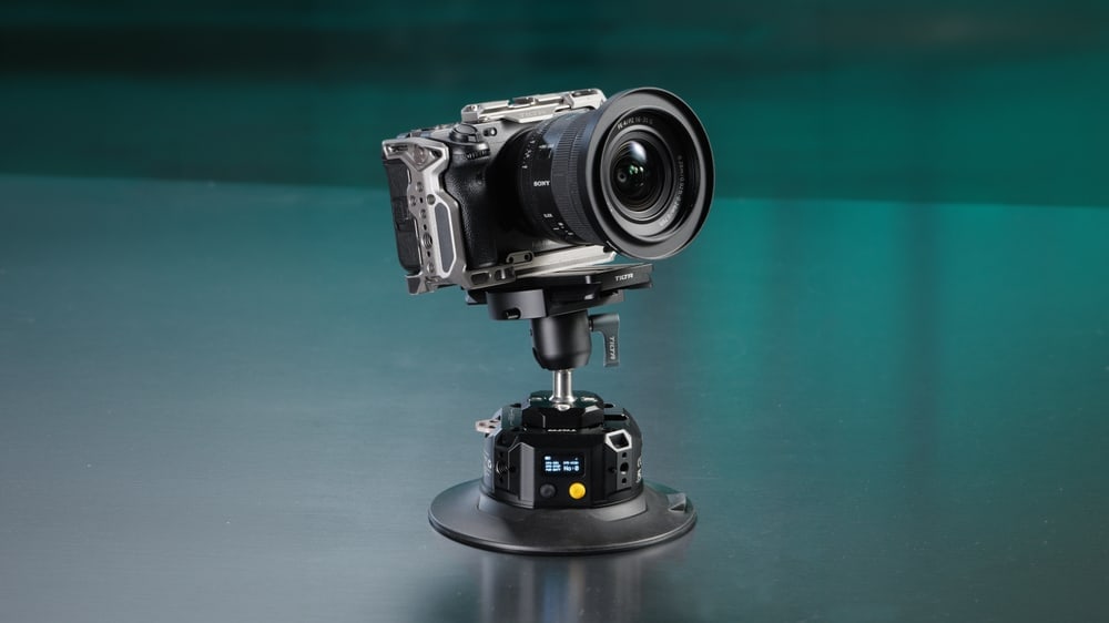 A small camera on the bonnet or behind glass