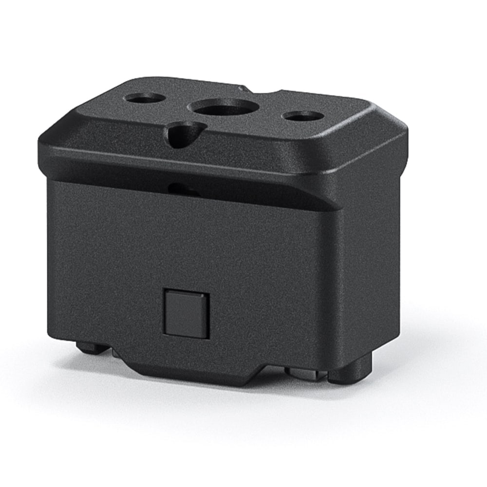 NATO rail and 1/4-20 thread with locating pins