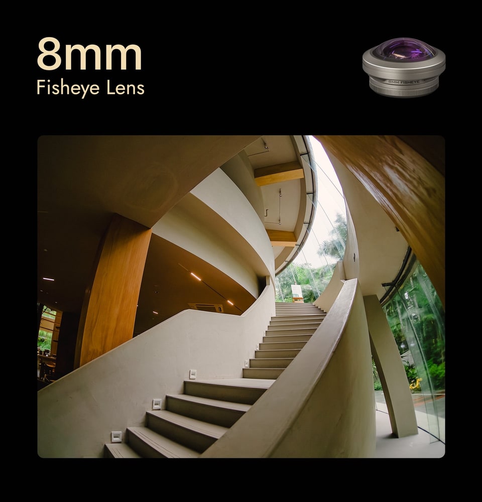 220° field of view and close focus