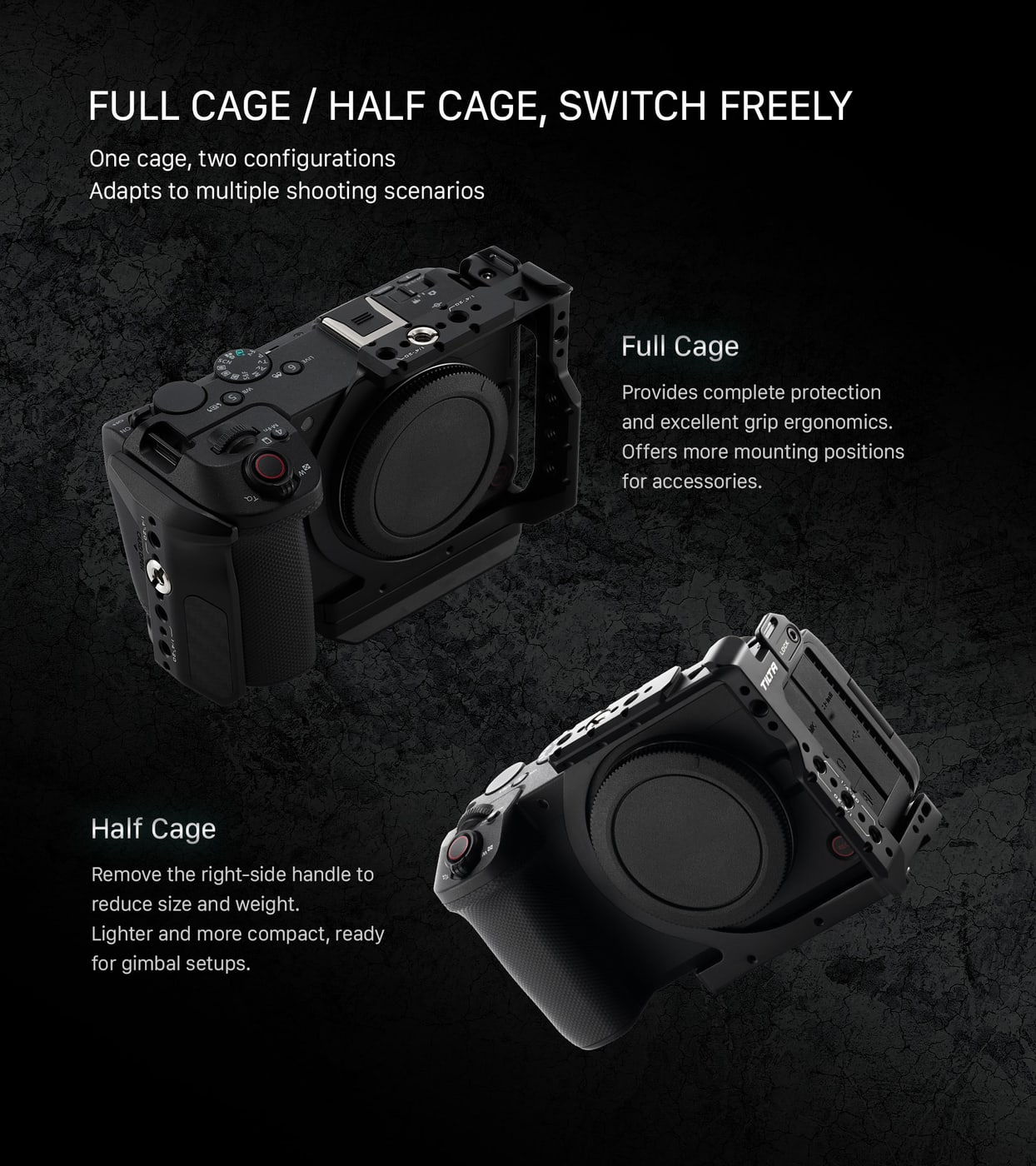 A half cage that can be built up