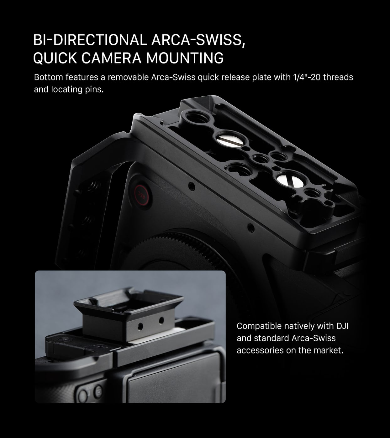 Bi-directional Arca-Swiss quick release plate