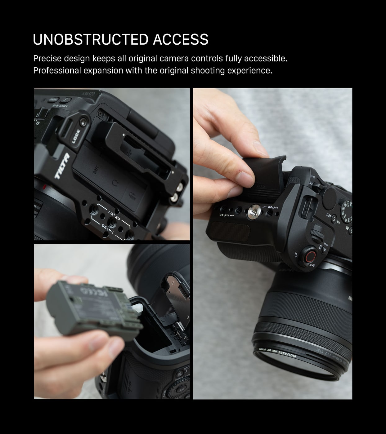 Unobstructed access to controls and ports