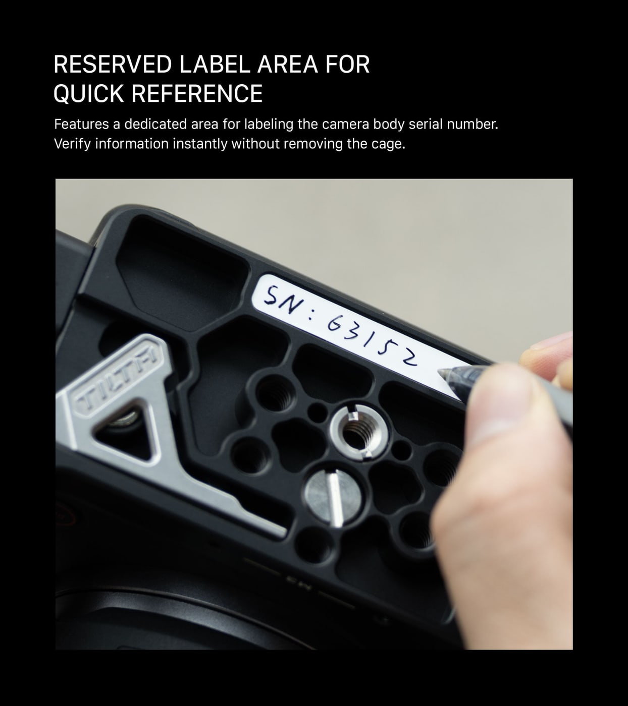 Label area for the serial number