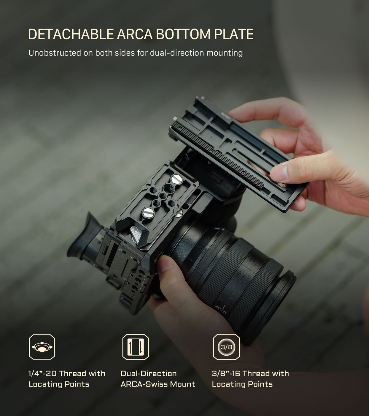 Detachable ARCA bottom plate