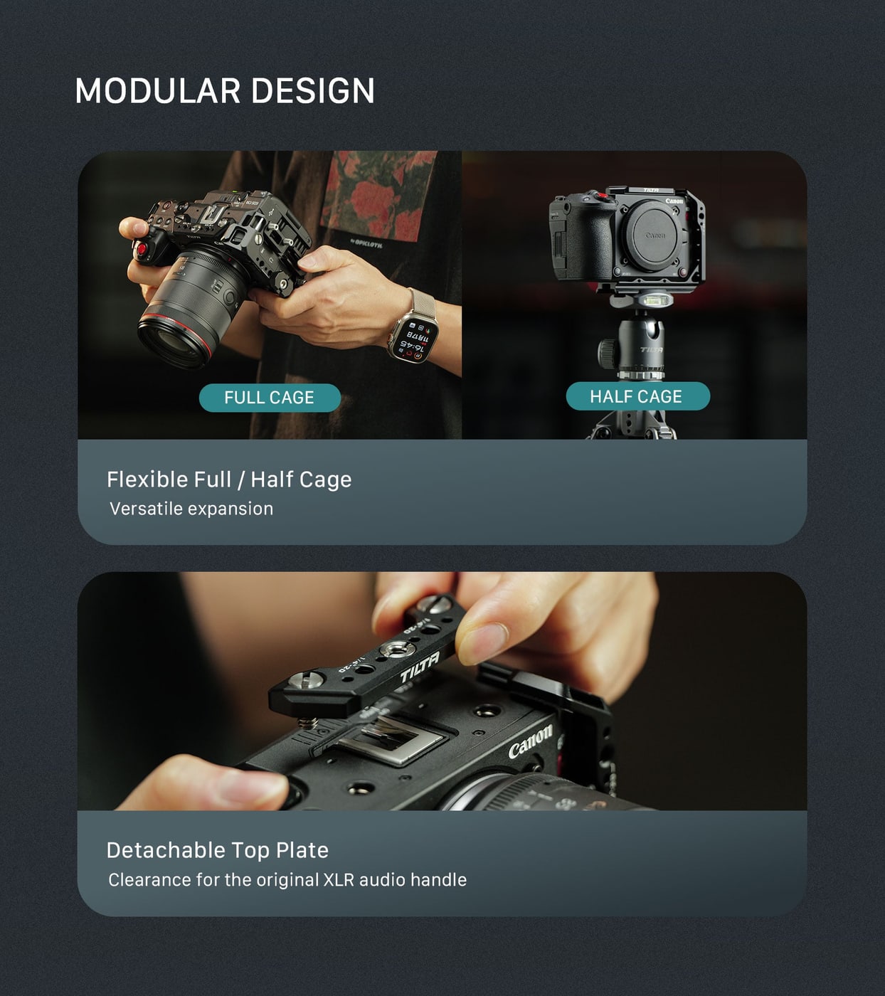 Modular design: full or half cage