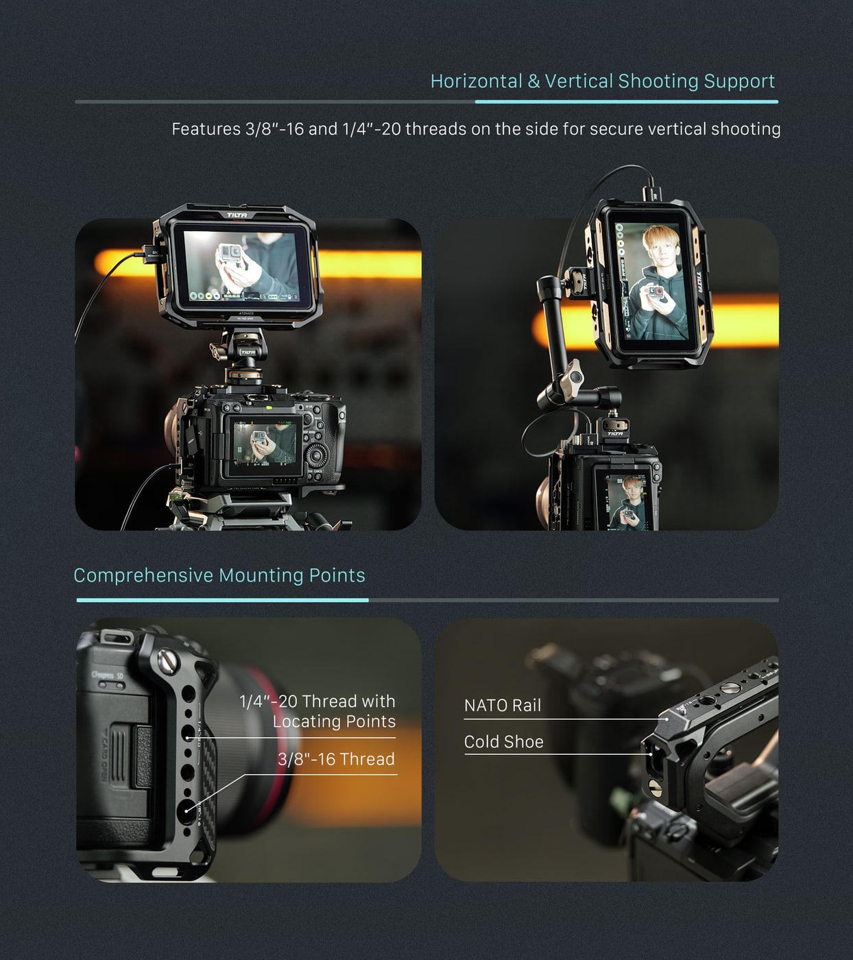 Vertical shooting and mounting points