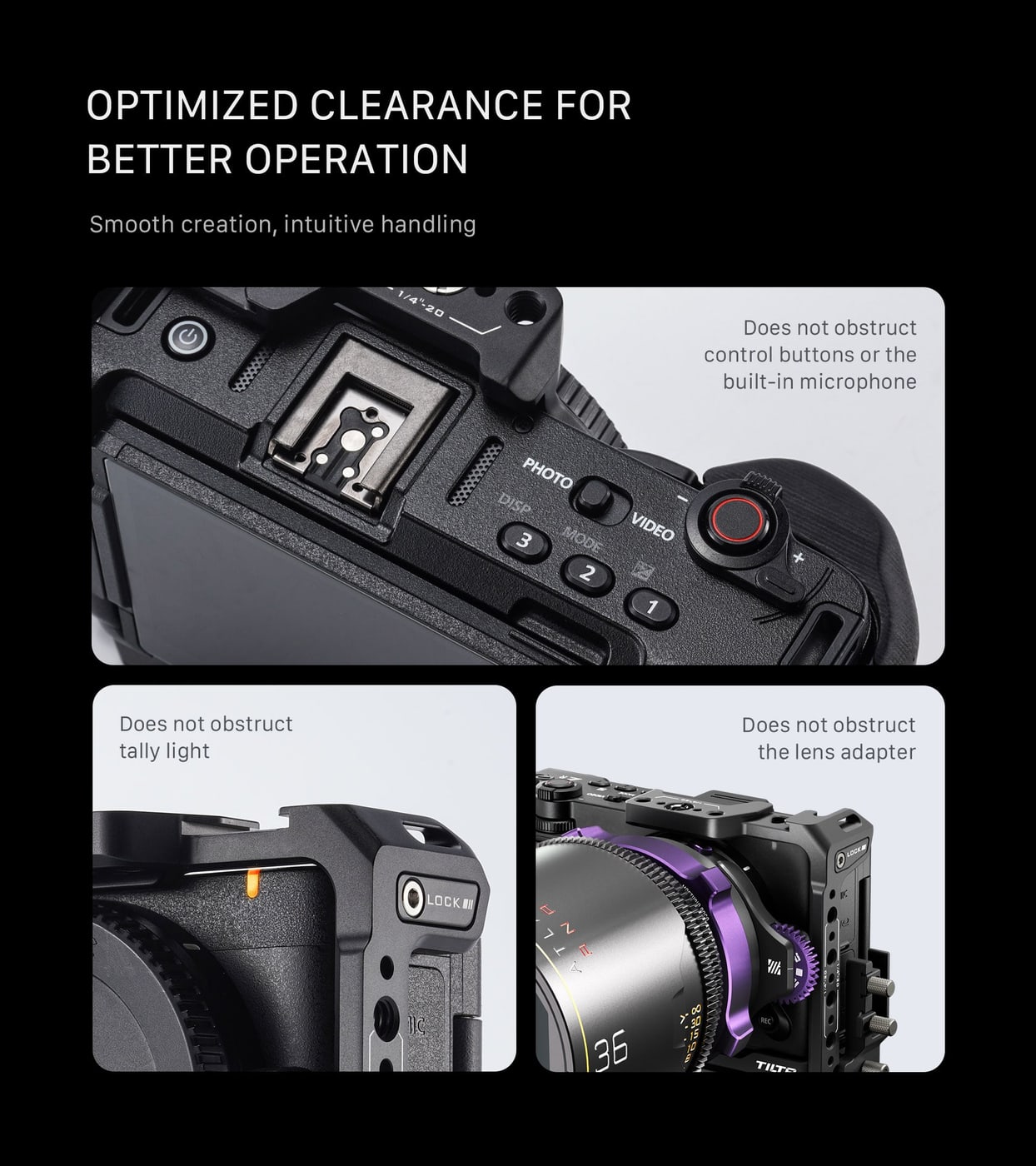 Free access to the camera controls