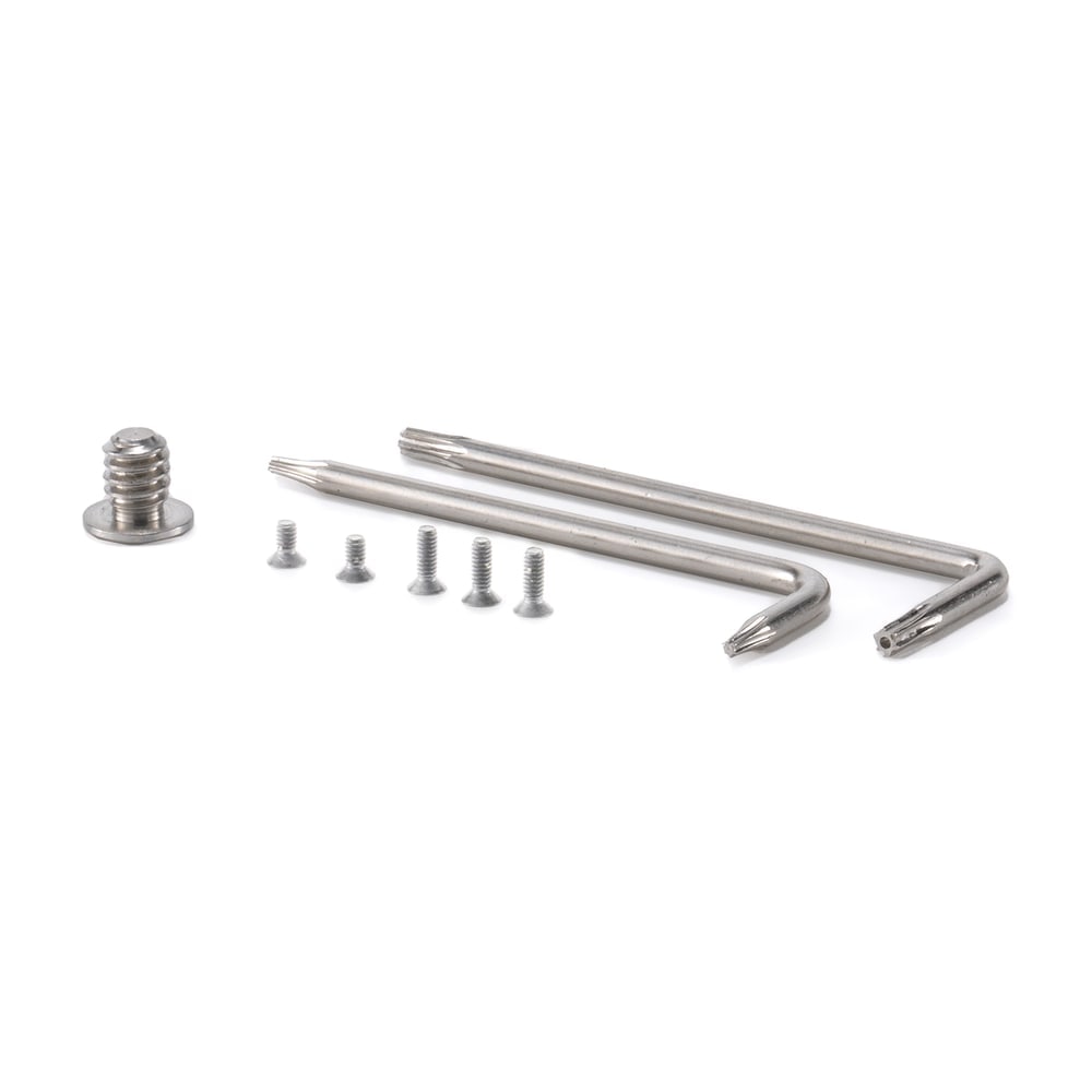 Replacement screws and keys for the Base Kit and Travel Kit