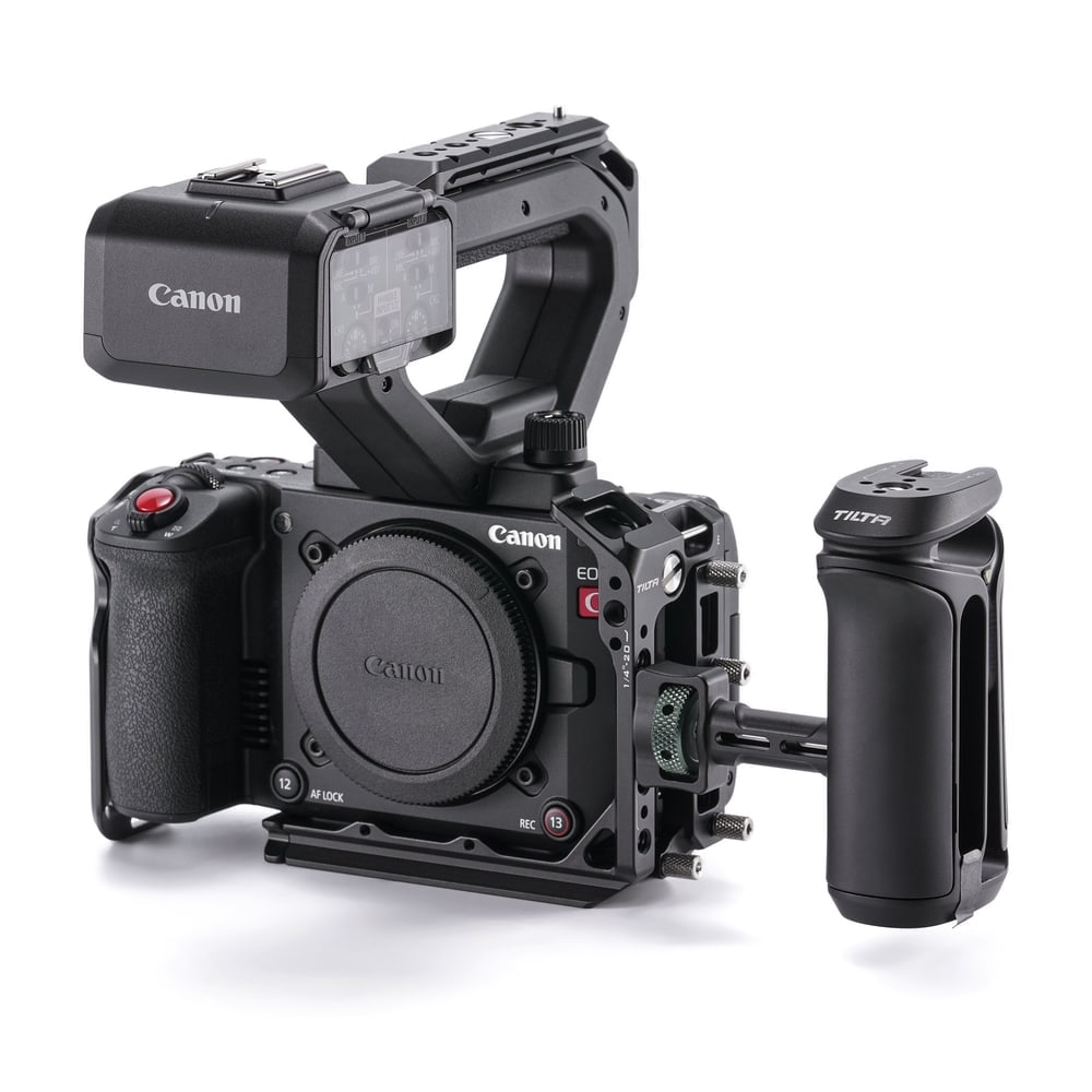 The Tilta series for Canon C50: cage, Base Kit, Power Kit and Pro Kit