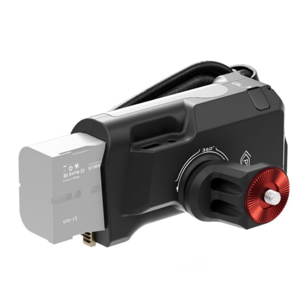 A Sony F570 battery powers the whole rig