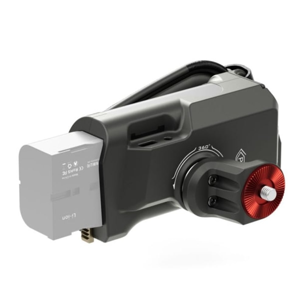 A Sony F570 battery powers the whole rig