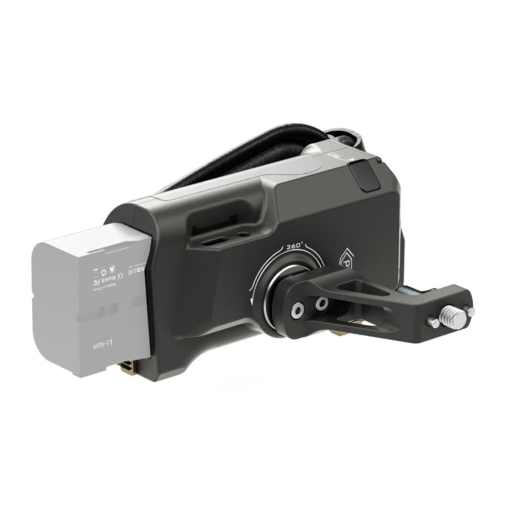 A Sony F570 battery powers the whole rig