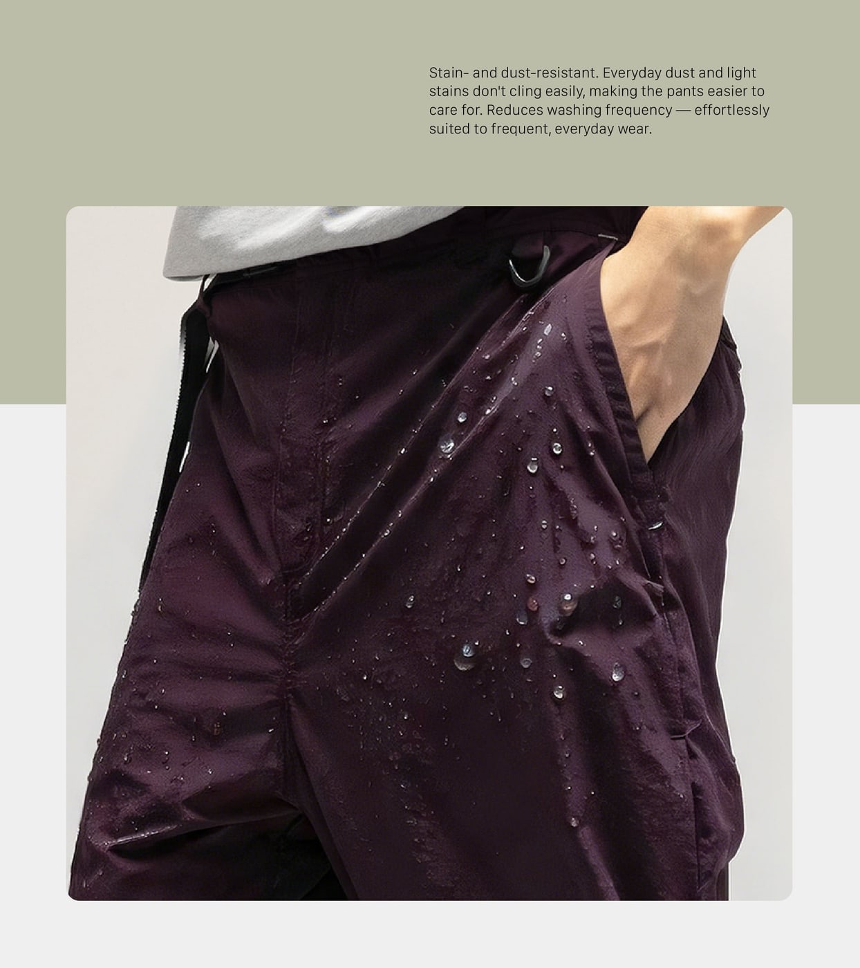 Dust- and stain-resistant