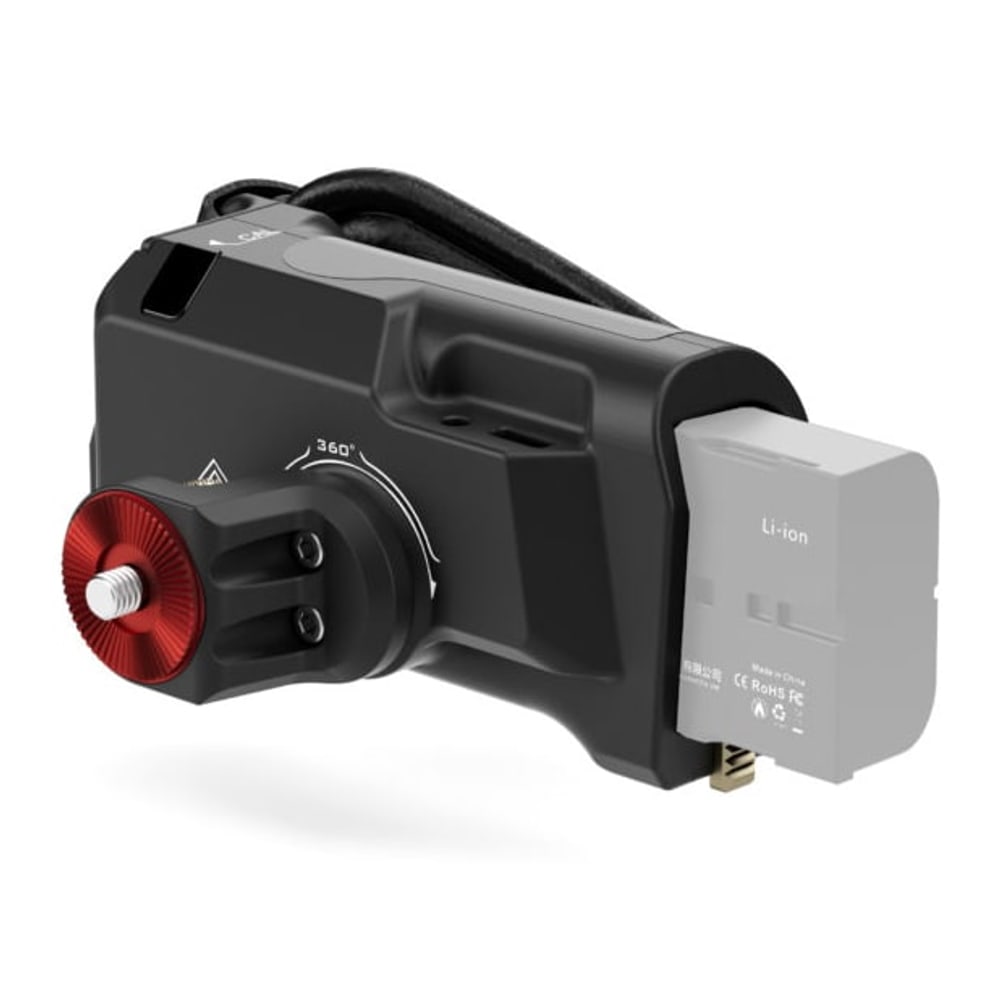 A Sony F570 battery powers the whole rig