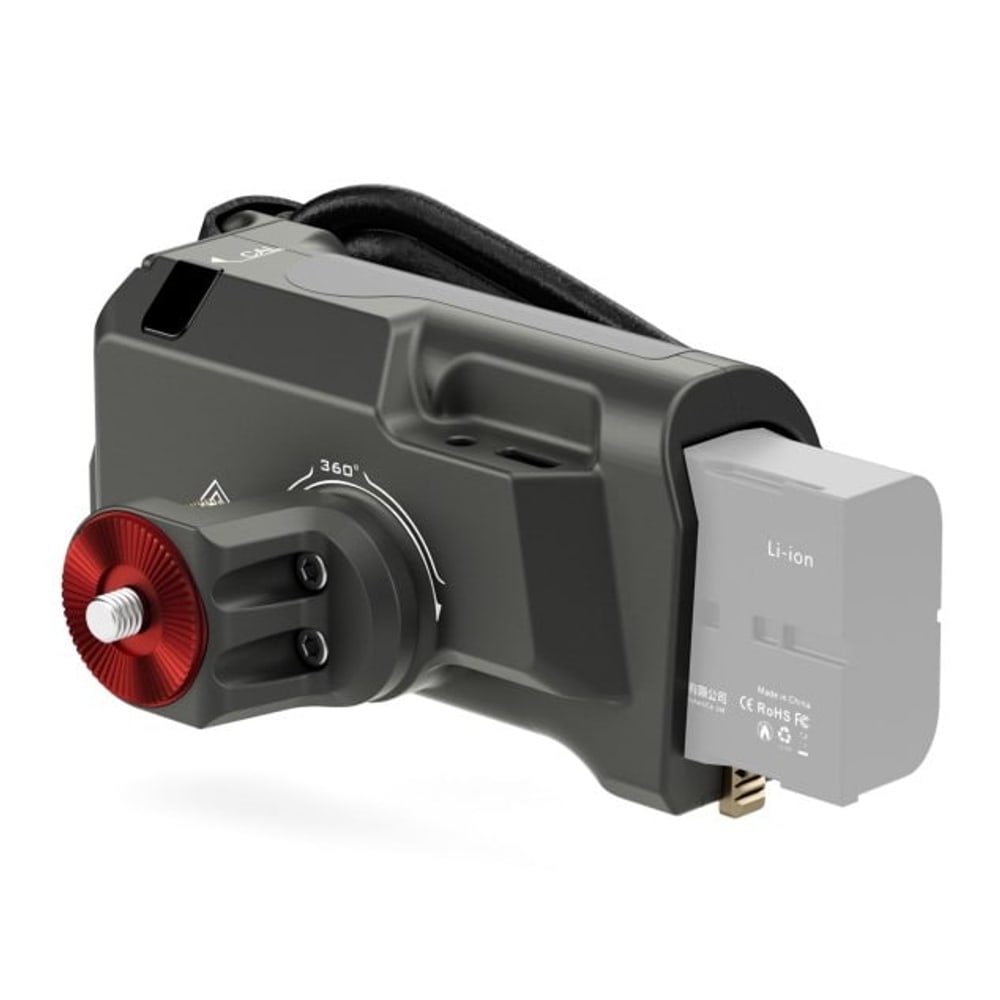 A Sony F570 battery powers the whole rig