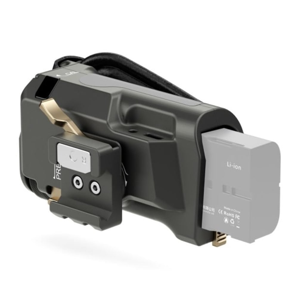 A Sony F570 battery powers the whole rig