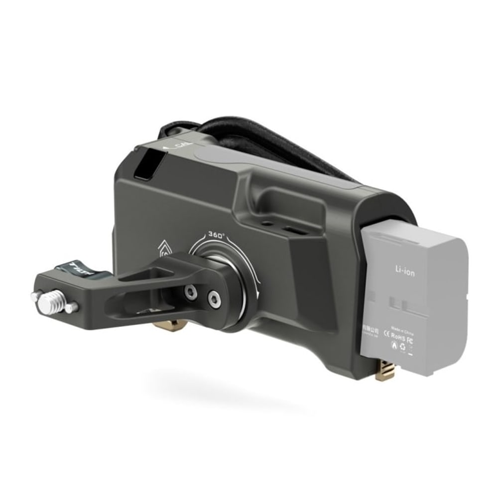 A Sony F570 battery powers the whole rig