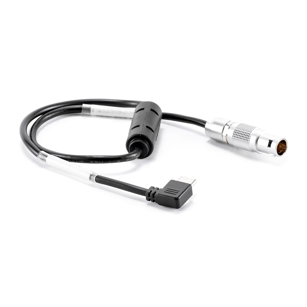 USB-C on the handle, 7-pin EXT port of ARRI cameras on the camera