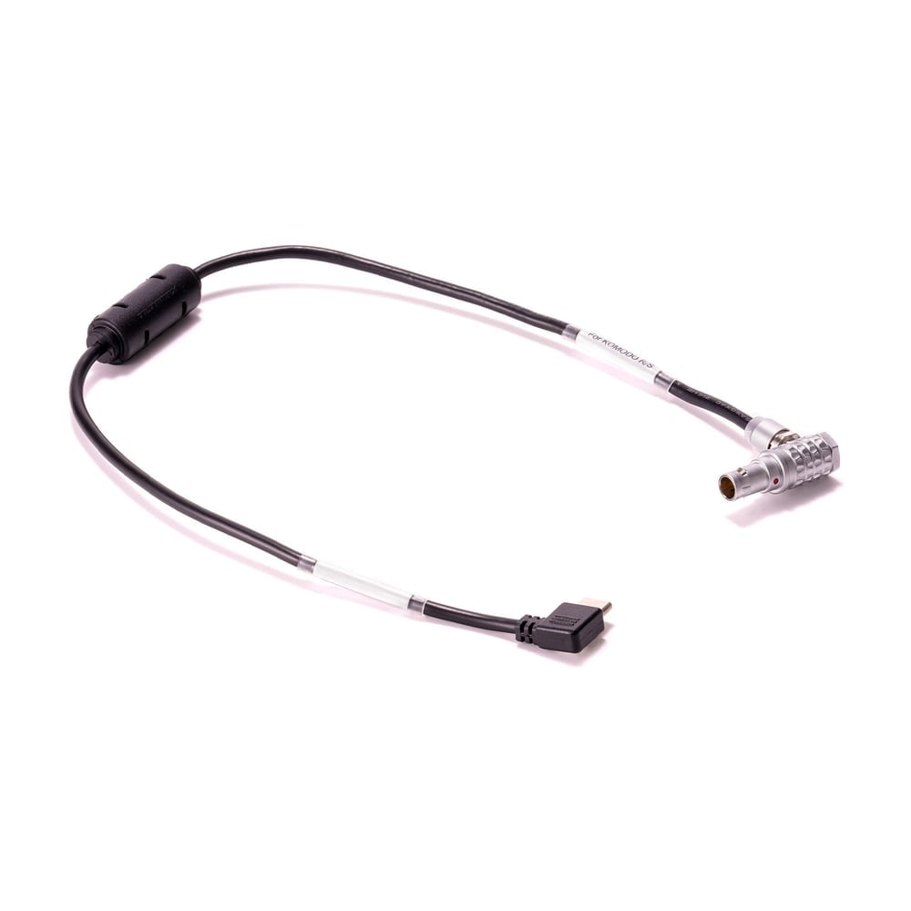 USB-C on the handle, EXT port of the RED KOMODO camera on the camera