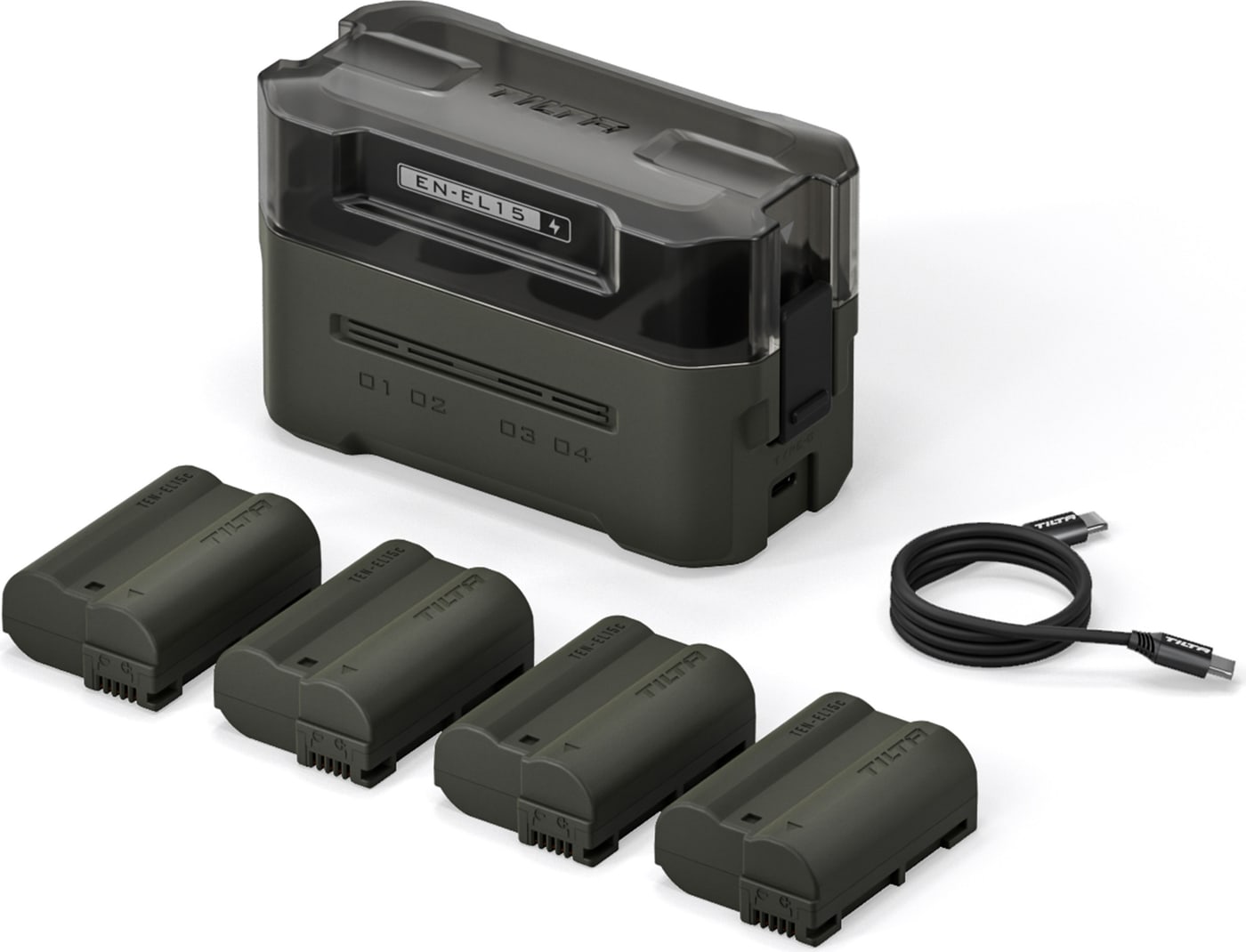 Four batteries in the set