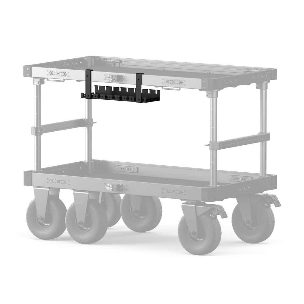 Hooked beneath the top tray