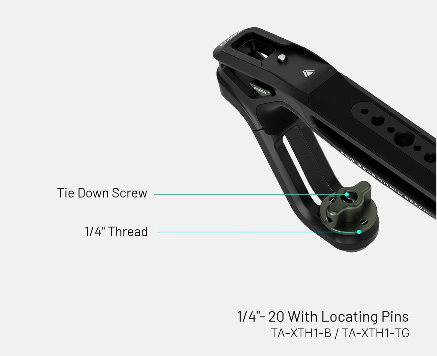 TA-XTH1-B — 1/4"- 20 With Locating Pins