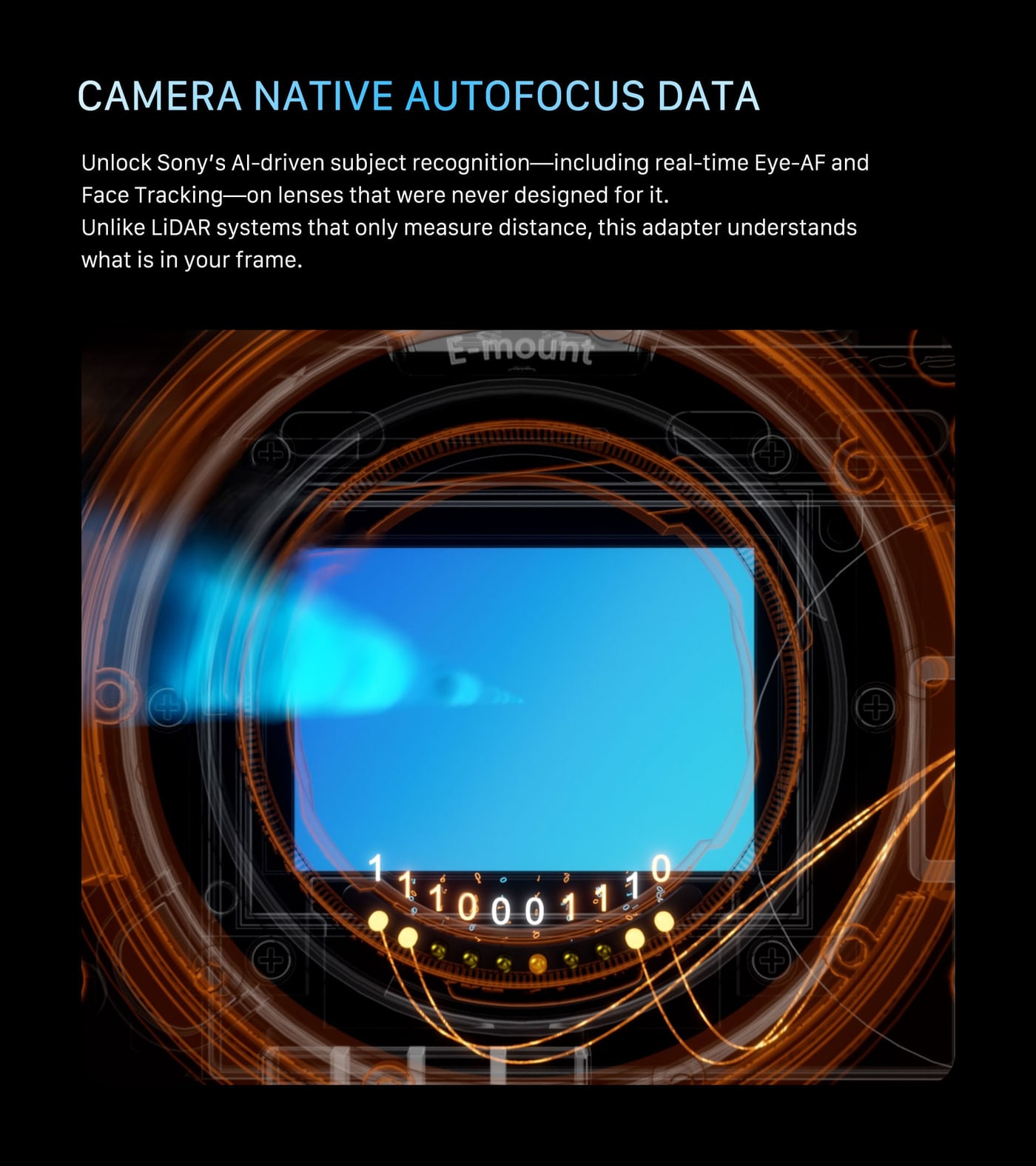 Camera native autofocus data