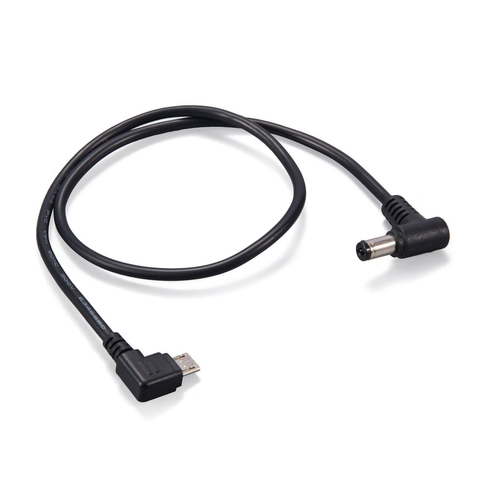 Micro USB to right-angle 5.5/2.1 mm DC