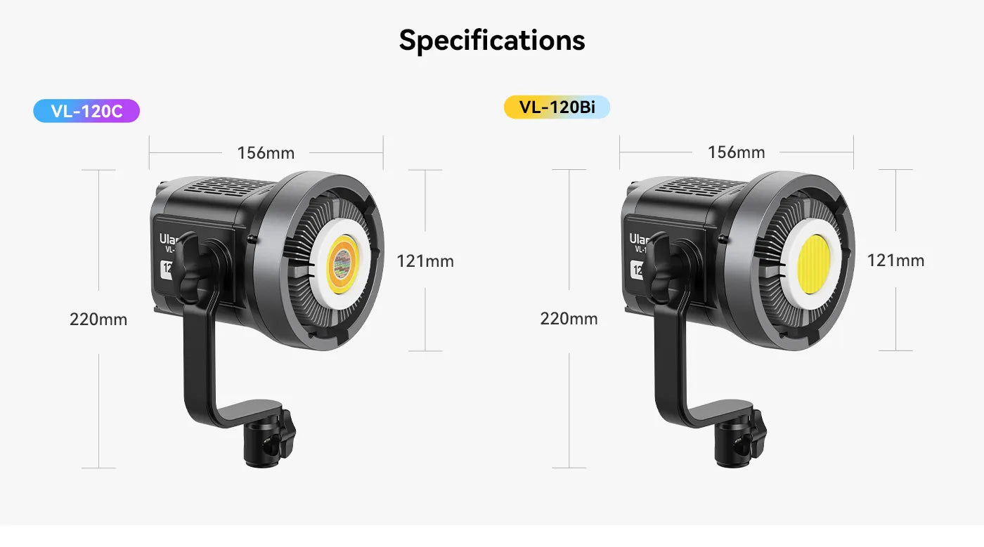 Ulanzi VL-120Bi – Dimensions