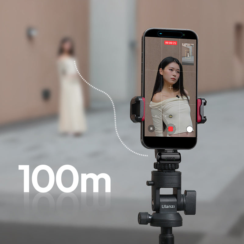 Ulanzi A200 Mini Mic černý – Wireless range up to 100 m