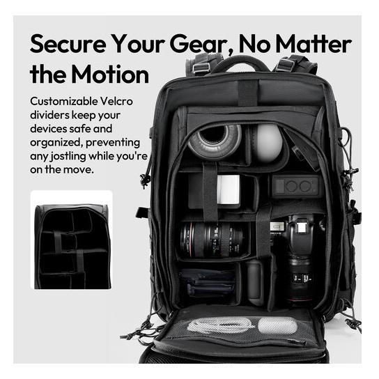 Ulanzi BC007 Tactical Camera Backpack 28L – Removable insert with dividers