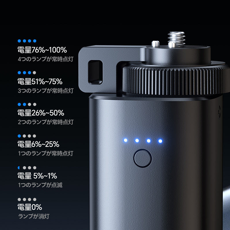 Ulanzi BG5 rukojeť s akumulátorem – Five-LED charge indicator