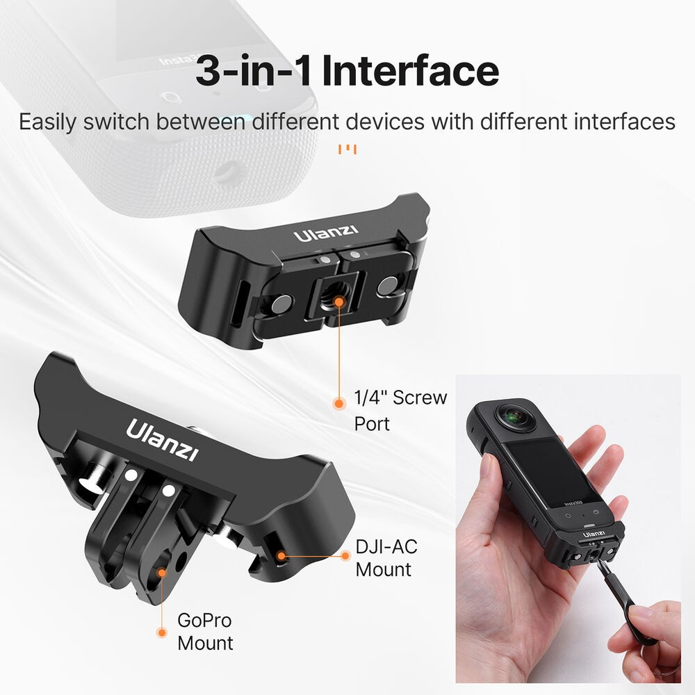 Ulanzi 3v1 adaptér pro Insta360 X2/X3 – Three interfaces in one