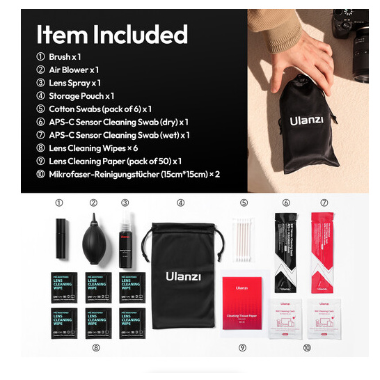 Ulanzi CO72 10-in-1 Cleaning Kit – What is in the box