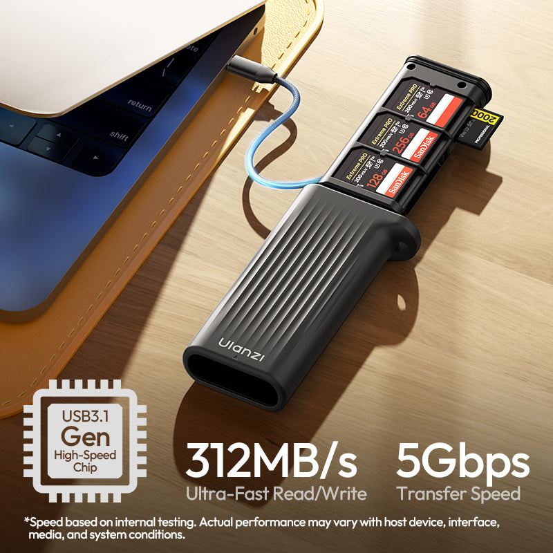 Ulanzi CR2 All-in-One Card Case (Black) – Transfers up to 312 MB/s
