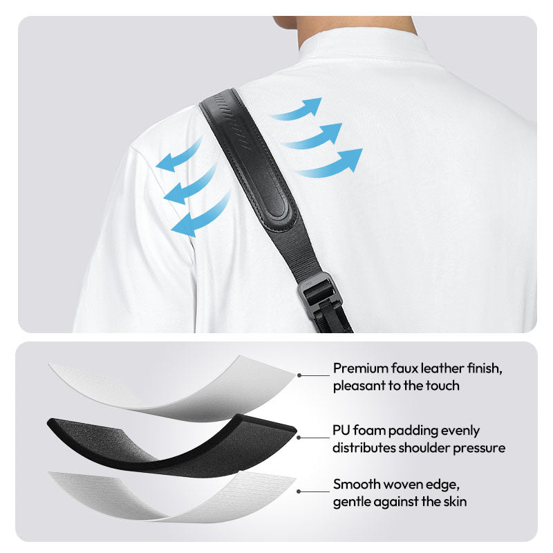 Ulanzi CSS1 U-Snap Camera Shoulder Strap (Shadow Black) – Comfort on the shoulder