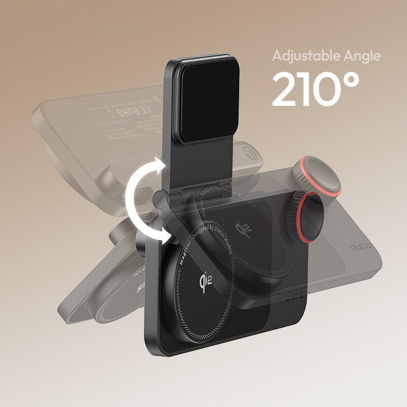 Ulanzi CW15 Qi2 15W bezdrátová nabíječka pod monitor – 210° tilt range