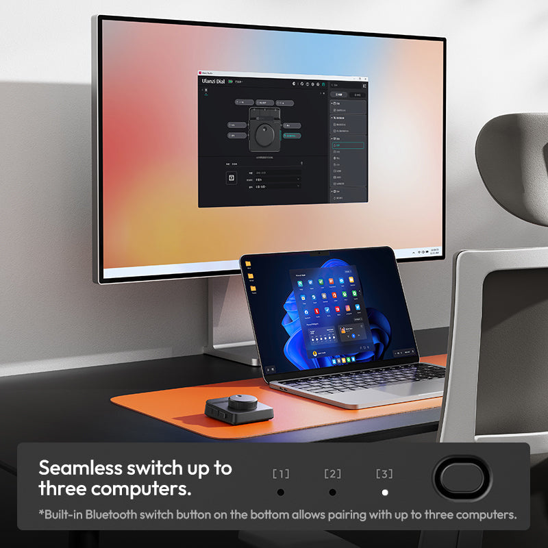 Ulanzi D100H Dial Creative Controller – Switch between three computers