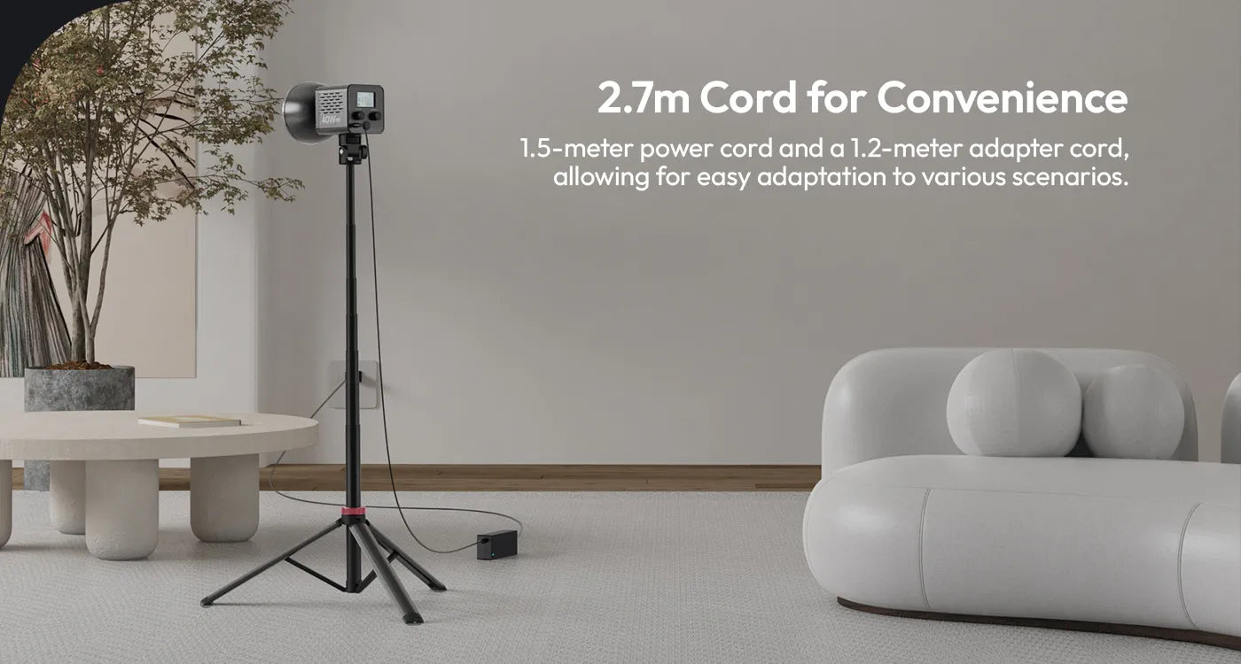 Ulanzi HT005 napájecí adaptér EU plug – 2.7 m cable for flexible placement