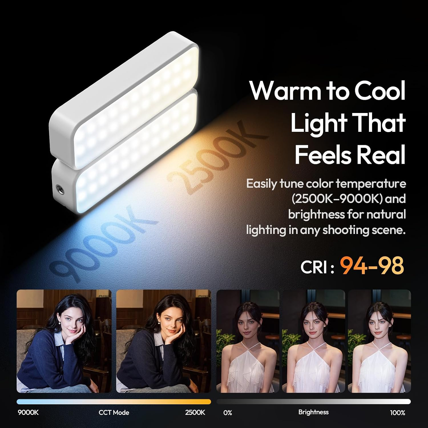 Ulanzi FOLD8 black – White light from 2500 to 9000 K