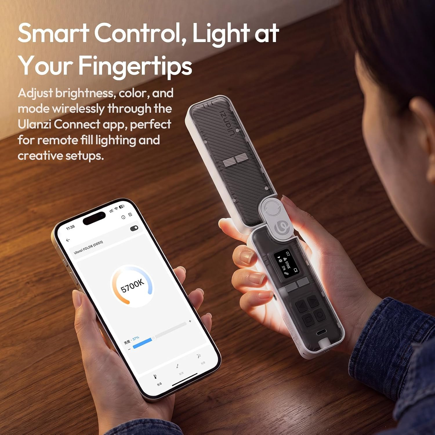 Ulanzi FOLD8 black – Control from the Ulanzi Connect app