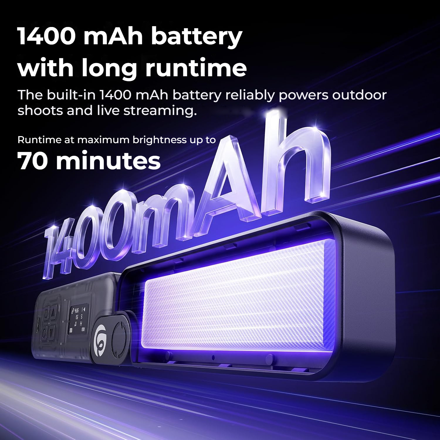Ulanzi FOLD8 black – 1400 mAh battery